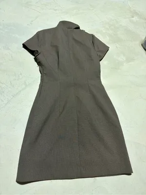 Zara Brown Short-Sleeve Collared Sheath Dress XS thumbnail 9