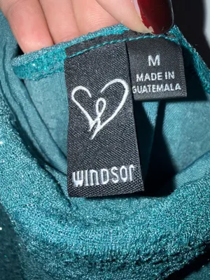 Windsor Teal Glitter Ruched Cowl-Neck Bodycon Mini Dress Size Medium thumbnail 3