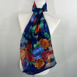 Source Unknown Scarf Floral semi sheer delicate boho thumbnail 2