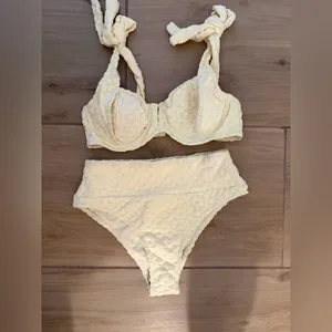 NEW Bikini Sets Flower Embossed Swimsuit Bikini Set Bow Strap Swimsuit S thumbnail 5