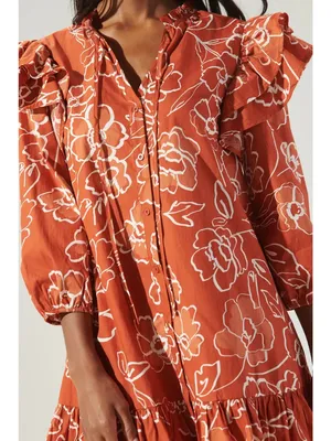 Sugarlips Floral Ruffle Long Sleeve Dress thumbnail 3