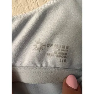 OFFLINE by Aerie Real Me Longline Sports Bra Light Blue L Adjustable Straps thumbnail 2