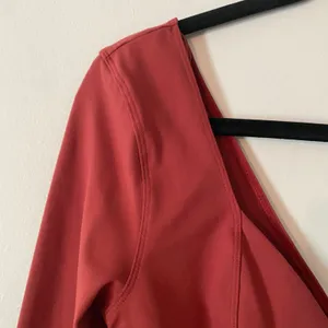 NWT Free People Intimately Red V-neck Cropped Stretchy Long Sleeve Top Medium thumbnail 4