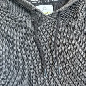 Aerie OFFLINE Oversized Hooded Ribbed Knit Sweater Smoked Gray Women’s Medium thumbnail 6