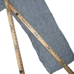 Tahari 100% Linen Wide Leg Crop Pants Small Gauzy Textured Pull On Pockets‎ Gray thumbnail 7