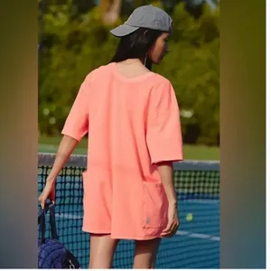 NWT Free People Movement Hot Shot Tee Romper In Tulip Pink XL thumbnail 8