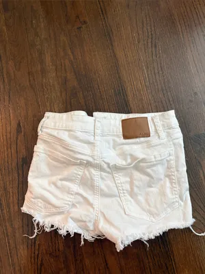 Aeropostale White Distressed Jean Cutoff Shorts thumbnail 3
