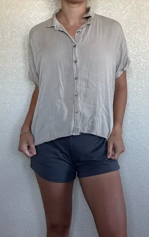 Forever 21 Beige Button Up thumbnail 1