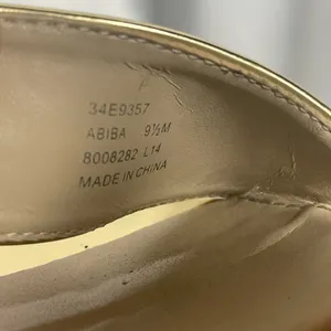 Calvin Klein Shiny Gold Women's Size 9.5 Ankle Strap Sandals 4” Heel thumbnail 8