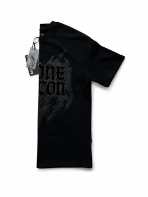 Stone Falcon Black Graphic T-Shirt Gothic Streetwear Short Sleeve thumbnail 3