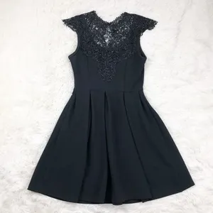 Ya Los Angeles Black Lace Fit And Flare Pleated Dress Size Small‎ thumbnail 2