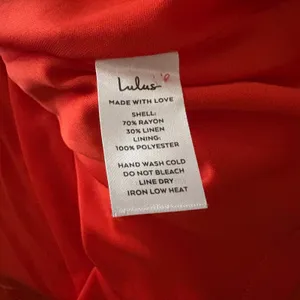NWT Lulu's Sunny Personality Button Front Sundress Orange Linen‎ Blend Large thumbnail 7