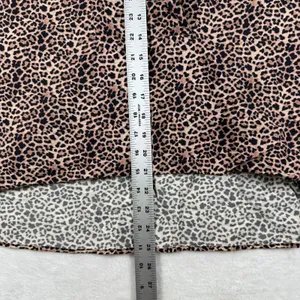 Anthropologie Leopard Print Oversized High-Low V-Neck Top OB1982790 Tan‎ XS thumbnail 4