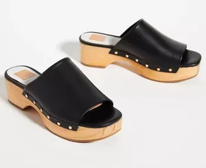 Dolce Vita Dorado black leather clogs Size 6 thumbnail 1