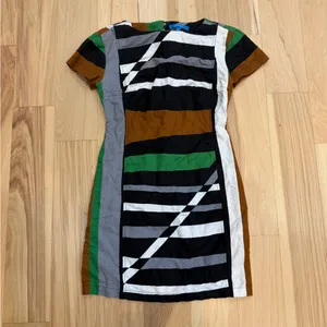Derek Lam geometric print linen dress Size 6 #designer #dress thumbnail 2