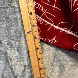 2092‎ | Script Print Two Piece Button Down Pajama Set Red White Women Small thumbnail 10