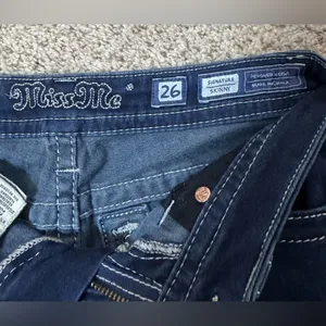 Miss Me Signature Skinny Jeans 26 Dark Wash Rhinestone Bling Y2K Western Stretch thumbnail 10