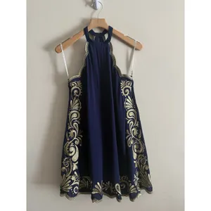Lilly Pulitzer XS Quinn Dress Navy‎ Gold Gypset Swirl Dress Embroidered thumbnail 3