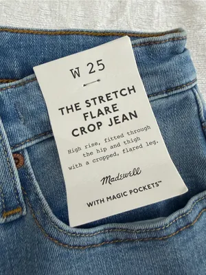 Madewell The Stretch Flare Crop Jeans High Rise Blue Size 25 NWT thumbnail 5