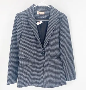Philosophy hounds tooth one button blazer dark academia career fitted size s thumbnail 1