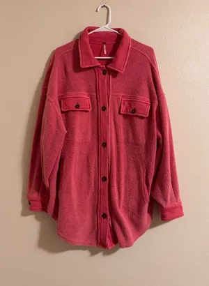 Free People ruby jacket in bright pink thumbnail 1
