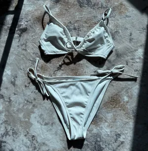 Shade & Shore Cream Ribbed Bikini thumbnail 2