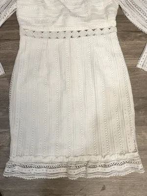 NWT Bardot Vivian Splice Ivory Lace Long Sleeve Bridal Dress US 8 M thumbnail 3