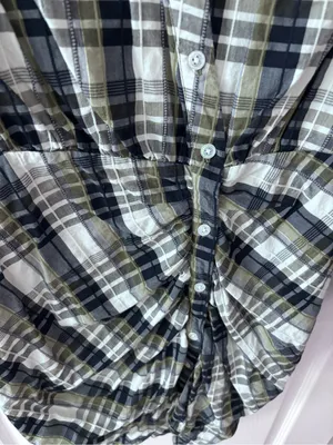 Veronica Beard Vilette Mini Shirt Dress Army Plaid size 8 thumbnail 13