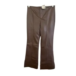 Free People Glow Up Faux Leather Pant in Potting Soil size 8 NWT thumbnail 8