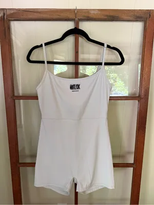 White Fox Divine Playsuit Logo Romper White Size Large Active Lounge Athleisure thumbnail 4