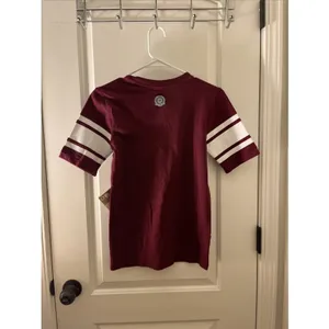 School House "Go Big E" Jersey Style T-Shirt Women's Juniors Size S Maroon White thumbnail 12