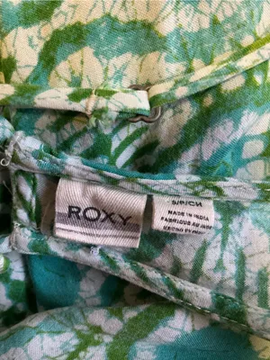 Roxy Green White Geometric Mini Dress Small Adjustable Strap Beach Sundress thumbnail 2