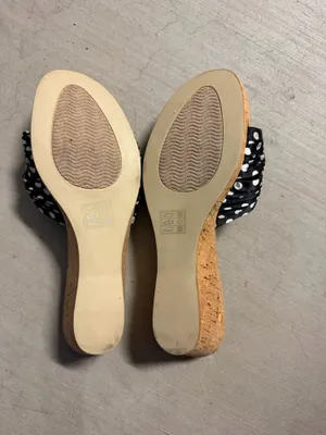 Moda Black & White Polka Dot Wedge Heels thumbnail 2