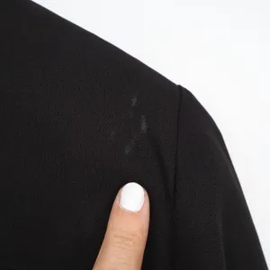 Vintage Black Three Button Blazer Jacket with Patch Pockets Solid Professional Size L thumbnail 3