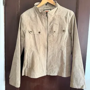 Y2K Vintage DOLLHOUSE | Tan Suede Leather Moto Style Jacket | Extra Large thumbnail 1