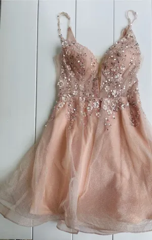 Narianna Pink 3D Floral Semi Formal Sparkle Dress, Size 4 thumbnail 1