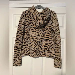 Nili Lotan Animal Print Zebra Hoody‎ Hoodie Sweater Sweatshirt Brown Black thumbnail 2