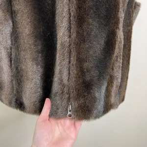 Women's Faux Fur Vest Full‎ Zip Ann Taylor Luxury Mock Neck Small thumbnail 6