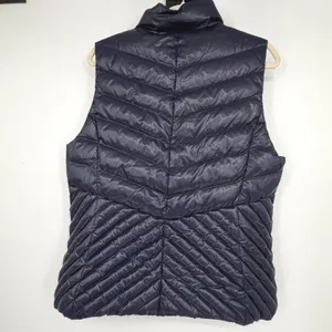 Talbots Women L Navy Blue Quilted Down Puffer Vest Full Zip VN4926 05/16 thumbnail 2