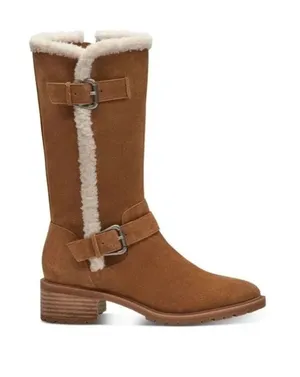 Lucky Brand Genuine Leather Suede Womens Boots Buckle Full Zip Size 7 thumbnail 1
