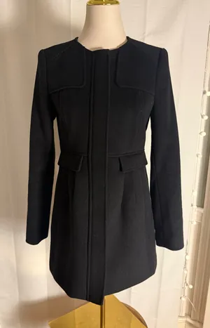 LOFT Black Tailored Wool Blend Coat Jacket XS thumbnail 1
