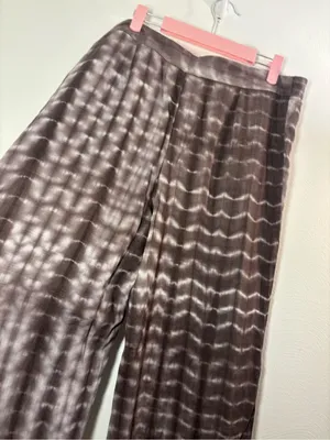 Zara Wide-Leg Tie-Dye Wrap Pants in Charcoal Size Large thumbnail 4
