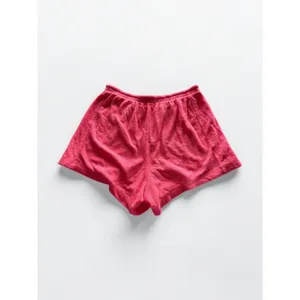 Aerie Pink Oversized Lounge Shorts Textured Knit Drawstring Pockets Small Petite thumbnail 2