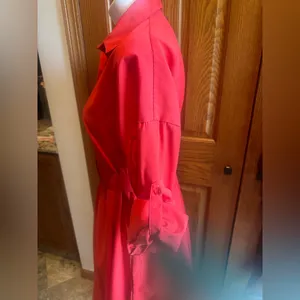 Vintage 1980’s Shirt Dress MC II SQUARED Hy-Tea Wide Red Belt Size Large XL thumbnail 3
