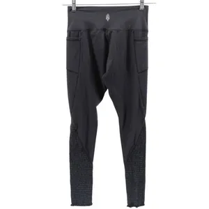 Free People Movement Black Ruched Hem Yoga Dance Leggings Athletic Comfort M thumbnail 4