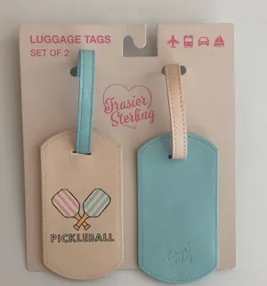 Pickleball nwt Luggage Tags - Cream and Blue Set by Frasier Sterling thumbnail 1