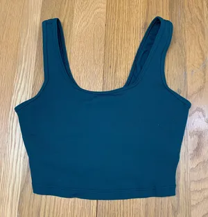 OFFLINE by Aerie Ribbed Medium Support Longline‎ Sports Bra Green Siz3 Large thumbnail 1