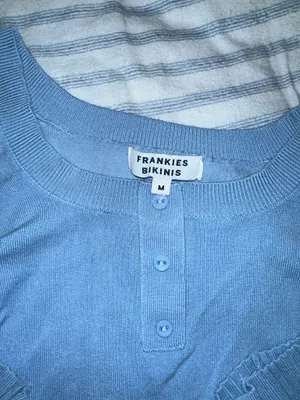 Frankies Bikinis Blue Long-sleeve Top thumbnail 2