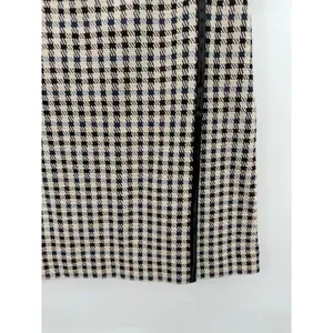 Ann Taylor‎ Black Plaid Faux Leather Trim Wrap Skirt Size 2 NWT Preppy Mini thumbnail 3