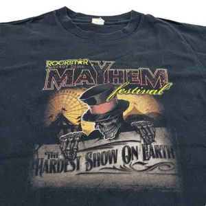 Rockstar Energy Drink Shirt Size Large 2010 Mayhem Festival Concert Graphic Tee Anvil Shirt Unisex thumbnail 2